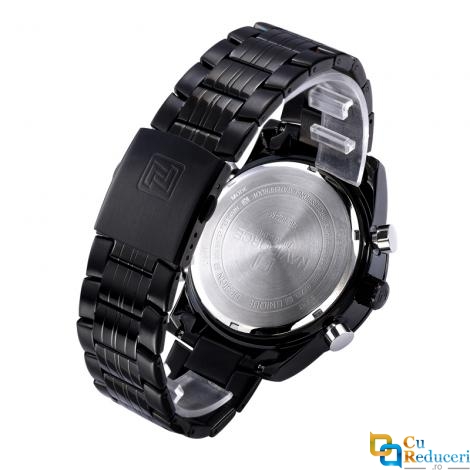 Ceas Naviforce clasic multifunctional, mecanism Quartz, rezistent la apa 5Bar, afisaj digital si analogic, alarma si cronometru + cutie cadou