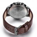 Ceas Mini Focus, rezistent la apa 3Bar, mecanism Quartz, curea din piele maro, afisaj analogic, calendar complet, stil Fashion + cutie cadou