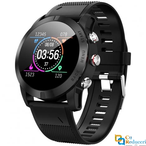 Ceas smartwatch DT NO.1 S10, 64KB RAM + 512KB ROM, display 1.3 inch TFT cu touch screen, rezolutie 240 x 240 pixeli, baterie 350mAh, rezistent la apa IP67