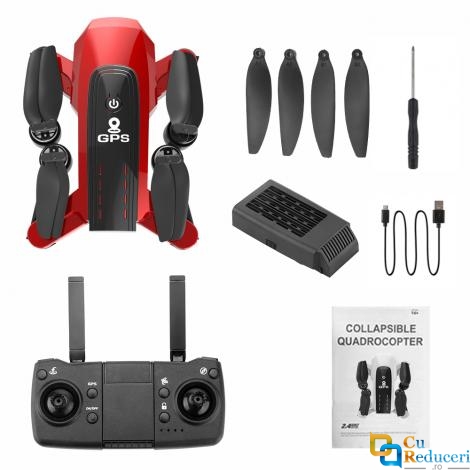 Drona CSJ M818 4K 5G GPS, brate pliabile, wifi 5G, buton de Return To Home, camera 4K HD cu transmisie live pe telefon, capacitate baterie 7.4V 2200 mAh, autonomie zbor ~ 25 de minute