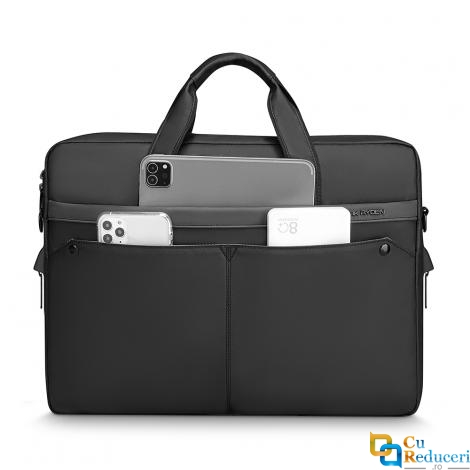 Geanta/servieta de umar Mark Ryden potrivita pentru laptop 15,6 si tableta 9.7, impermeabila, rezistenta la uzura/socuri, ergonomica, neagra,  potrivita pentru afaceri, scoala sau timp liber