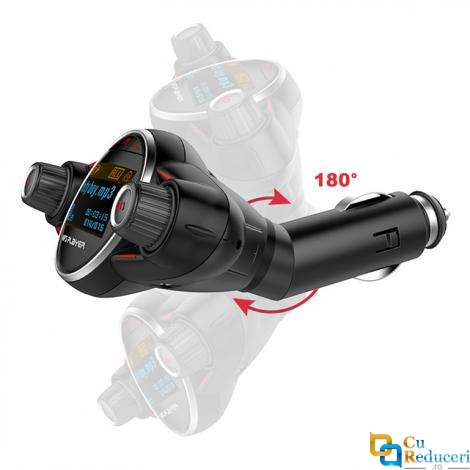 Modulator Fm, ecran mare color LCD 1.3, Hands-free, Bluetooth 5.0 + EDR, USB Mp3 Player, Aux, microfon incorporat