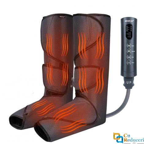 Aparat de masaj CINCOM, pentru picioare cu compresie de aer cald, cu 2 moduri de mesaj si 3 intensitati reglabile, imbunatateste circulatia sangelui, amelioriaza oboseala 