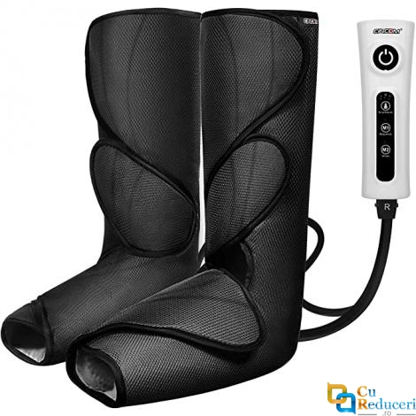 Aparat de masaj CINCOM, pentru picioare cu compresie de aer, cu 2 moduri de masaj si 3 intensitati reglabile, imbunatateste circulatia sangelui, amelioriaza oboseala 