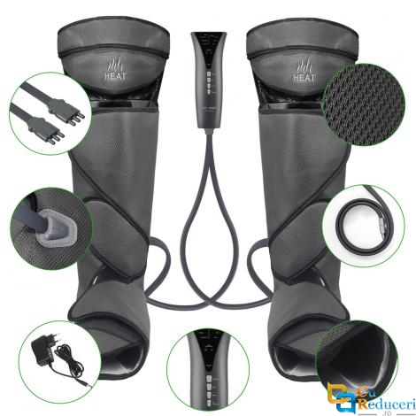 Aparat de masaj pentru picioare Fit King-S9015 cu compresie de aer, cu 3 moduri de masaj, 3 intensitati, 10 tipuri de tehnici si metode de masaj, imbunatateste circulatia sangelui, amelioriaza oboseala, incalzeste genunchii