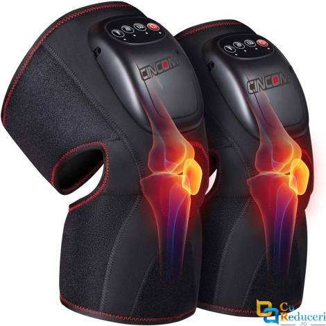 Aparat de masaj tip genunchiere CINCOM KN9030 compresie cu aer si terapie cu incalzire, 3 moduri si 3 intensitati, 9 tipuri de tehnici si metode de masaj, marime universala