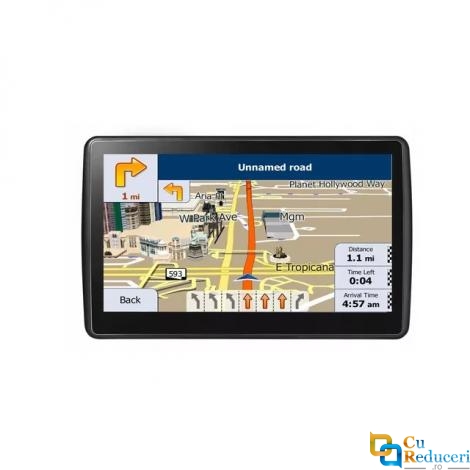 Navigator GPS 7075, 7 inch cu touch screen, memorie 8GB, cache 256M, rezolutie 800 x 480 pixeli, capacitate baterie 1800 mAh, harti IGO/Navitel, harta Europei + actualizari pe viata a hartilor