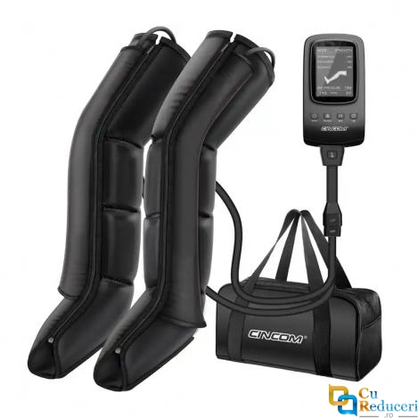 Aparat de masaj CINCOM cu aer pentru picioare pentru ameliorarea durerilor musculare, cu 3 moduri de masaj si 3 intensitati reglabile, imbunatateste circulatia sangelui, amelioriaza oboseala, drenaj limfatic