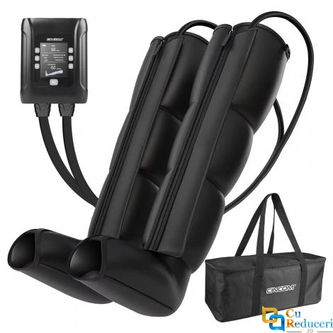 Aparat de masaj cu aer pentru picioare, CINCOM,  drenaj limfatic, amelioreaza durerilor musculare, baterie reincarcabila, cu 3 moduri de masaj si 3 intensitati reglabile, imbunatateste circulatia sangelui, amelioriaza oboseala, drenaj limfatic