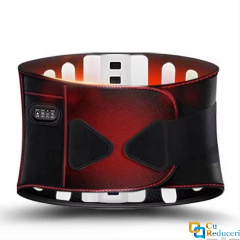 Centura pentru masaj cu incalzire, pentru ameliorarea durerilor lombare si abdominale, relaxare musculara, 3 viteze de masaj, 3 nivele de intensitate pentru caldura 45/55/65℃