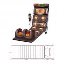 Saltea pentru masaj complet Shiatsu, perna de masaj detasabila, pentru persoanele care au dureri de spate, 7 moduri de masaj, 10 motoare de vibratii, 3 trepte de viteza, dispozitiv de control, presiunea pernelor optimizata, piele ecologica, maro inchis