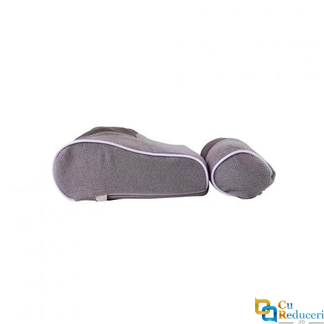 Perna pentru masaj pentru masaj 3D, incalzire infrarosu,  masaj electric si caldura pentru gat, talie, solduri, picioare, spate, adaptor pentru masina, gri