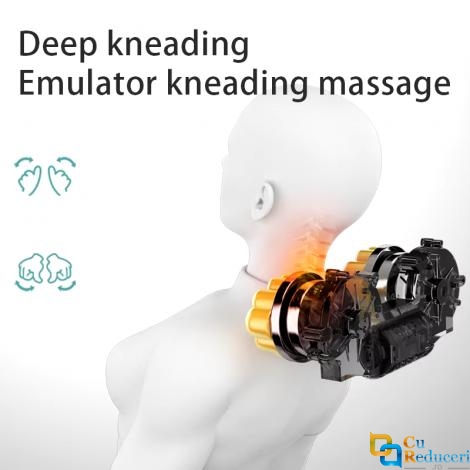 Perna pentru masaj pentru masaj 3D, incalzire infrarosu,  masaj electric si caldura pentru gat, talie, solduri, picioare, spate, adaptor pentru masina, gri