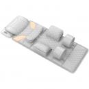 Saltea pentru masaj complet 3D Shiatsu, Blirowin<sup>®</sup>, amelioreaza durerilor de spate, zone de masaj multiple pentru relaxare completa, perna ortopedica pentru picioare integrata, perne pentru presiune, presopunctura, material piele PU de inalta calitate, culoare gri