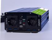 Invertor Auto 12V 220V, BLIROWIN<sup>®</sup>, putere convertor 1000W cu unda sinusoidala pura, putere de supratensiune 2000 W, eficienta 85%, 2 iesire 220 V, 1 iesire USB