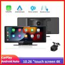 Navigatie Auto Multimedia, Display 10.26 inch, camera inregistrare fata 4K + camera spate 1080P, Ecran IPS HD full-touch, CarPlay/Android Auto, Wireless, Bluetooth, Miracast, AirPlay, Split-screen