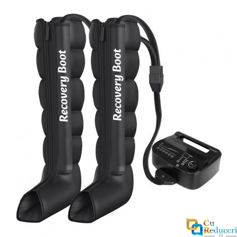 Aparat pentru masaj CINCOM, 12 camere compresie cu aer, 3 moduri de masaj, posibilitatea de reglare a presiunii, dimensiunea cizmei 1000 mm × 375 mm, imbunatateste circulatia sangelui, elimina edemul, previne tromboza si varicele, picioare fara oboseala