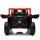 Masinuta electrica pentru copii, 4x4, 12V 7A, 2 locuri, roti EVA off-road, telecomanda parinti, LED, Bluetooth, USB, suspensii, dotari premium,  scaune piele ecologica, culoare portocaliu metalizat, 70 x 111 x 63